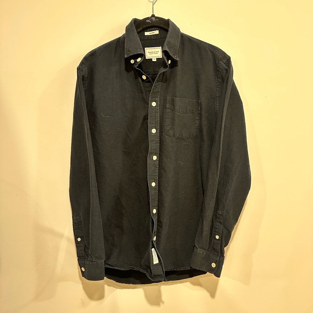 Frank & Oak Black Button-Down Shirt